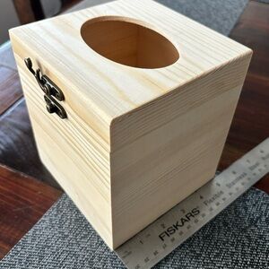 Wooden Tissue Box Holder with metal clasp craft
